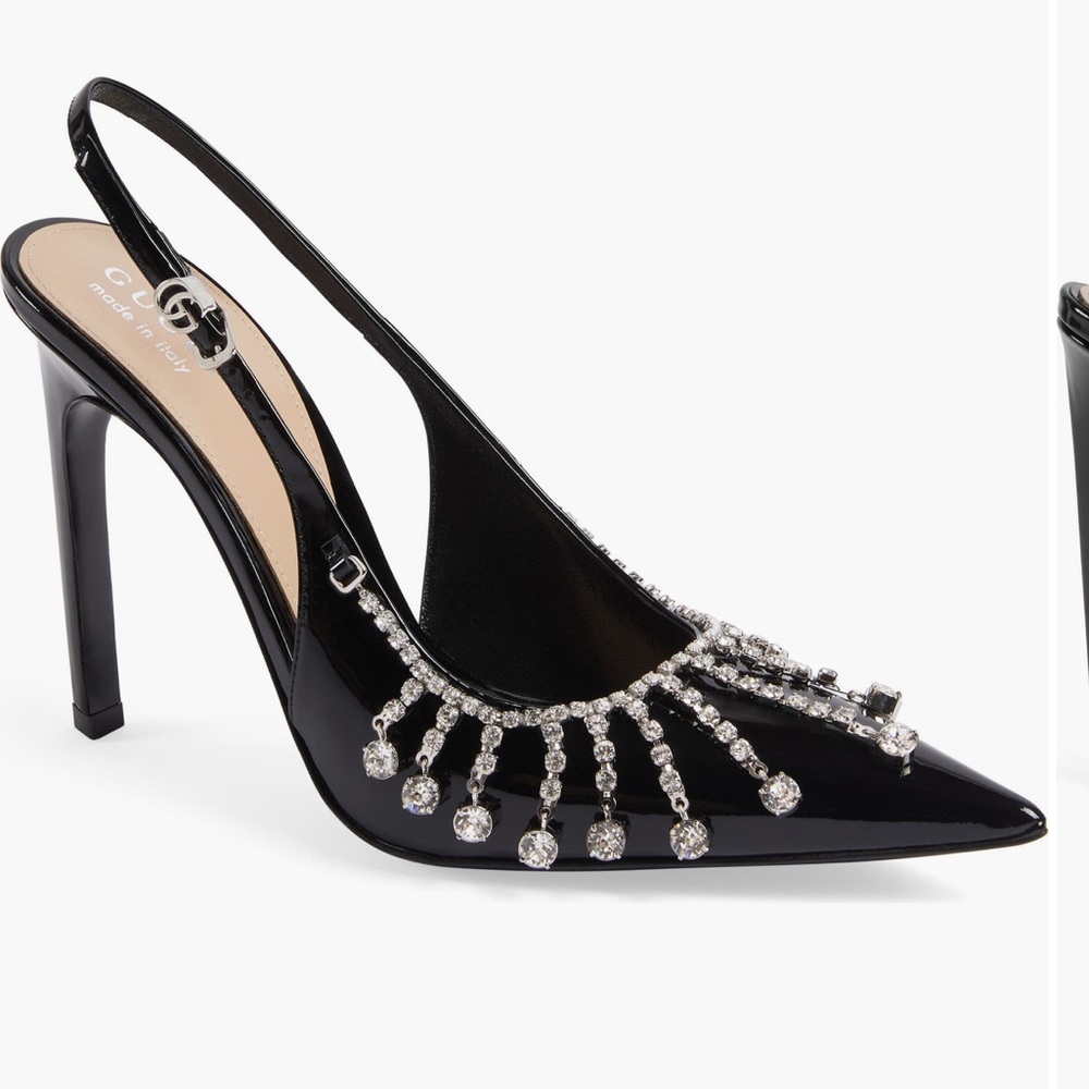 Gucci Guinevere Gorgeous Black Slingback Heels BNIB 39